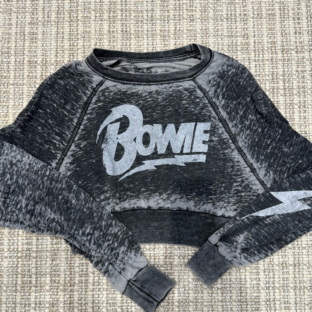 Recycled Karma David Bowie Crop Sweatshirt XS